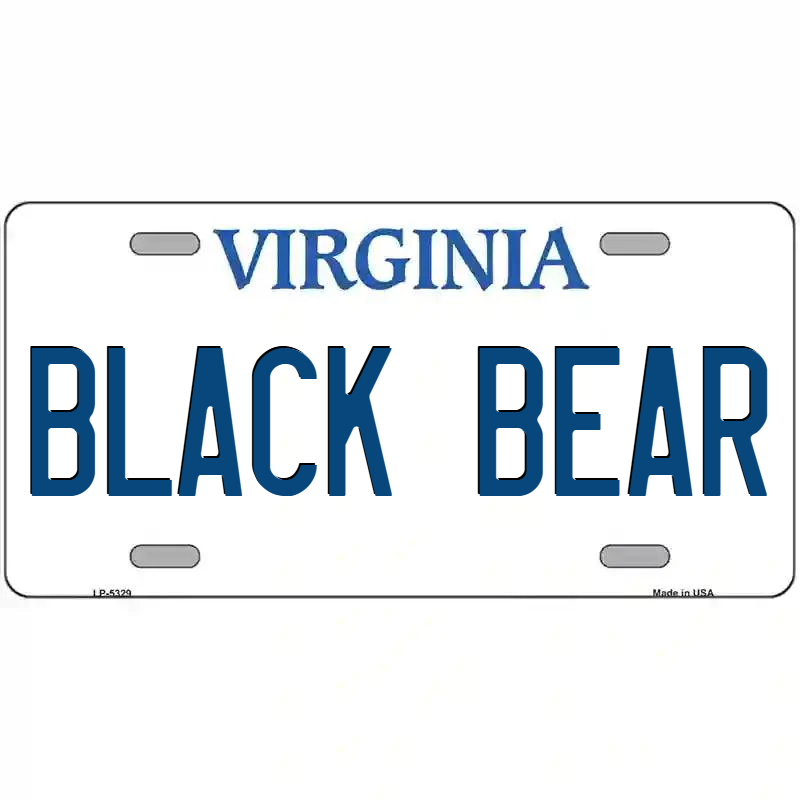 Black Bear Virginia Metal Sign