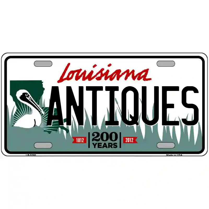 Antiques Louisiana Metal Sign