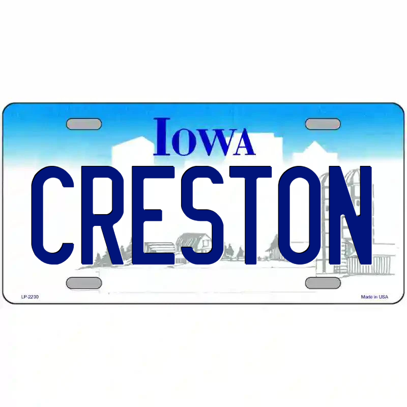Creston Iowa Metal Sign