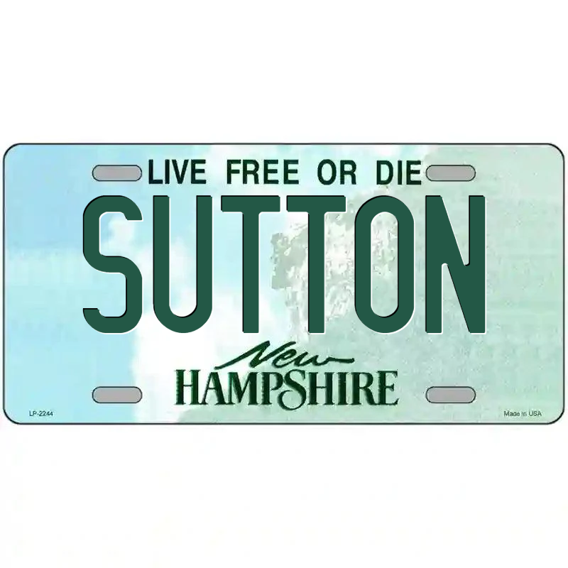 Sutton New Hampshire Metal Sign