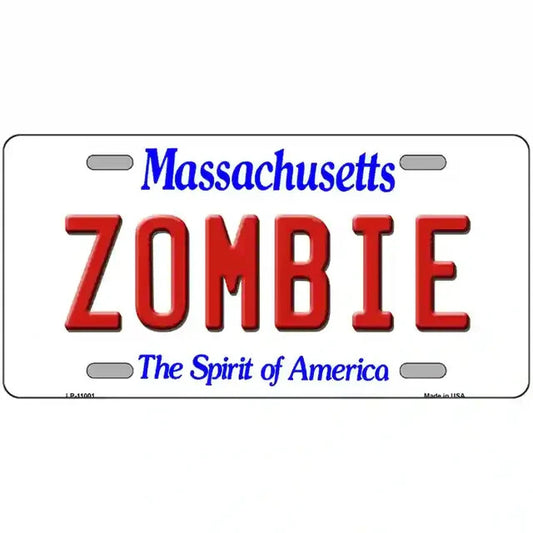 Zombie Massachusetts Metal Sign