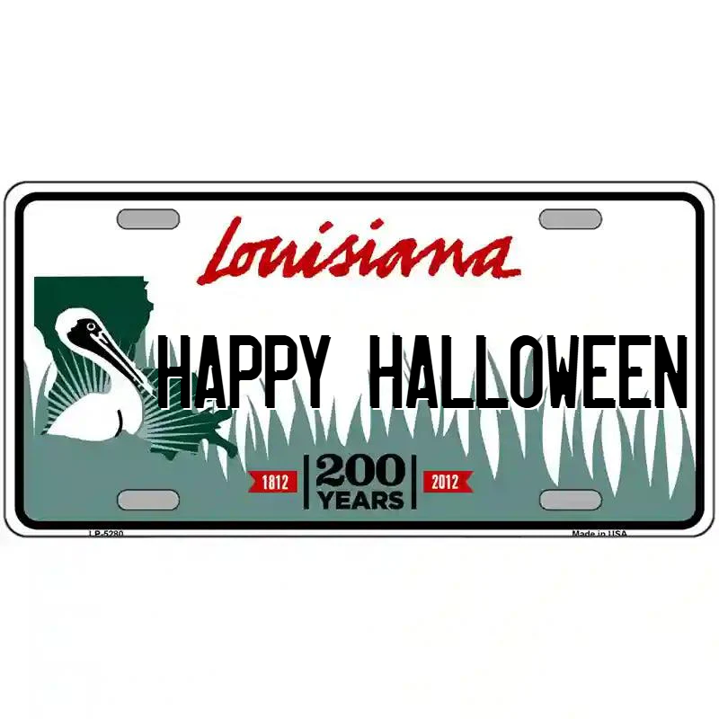 Happy Halloween Louisiana Metal Sign