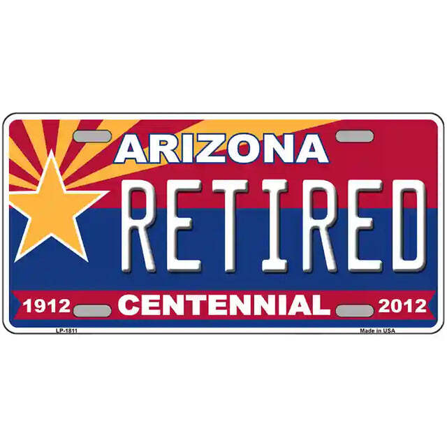 Retired Arizona Centennial Metal Sign