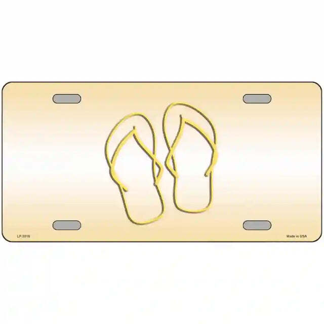 Flip Flops Yellow Metal Sign
