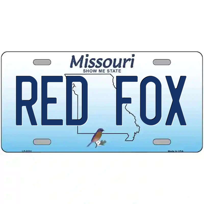 Red Fox Missouri Metal Sign
