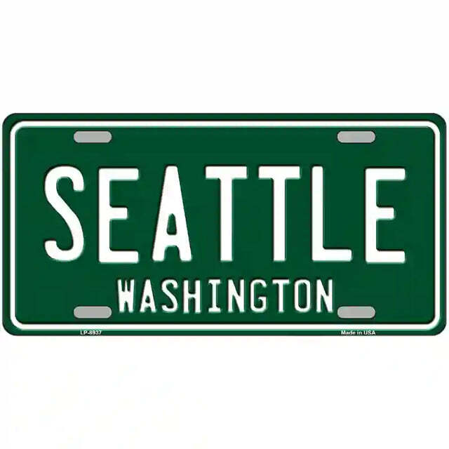 Seattle Washington Green Metal Sign