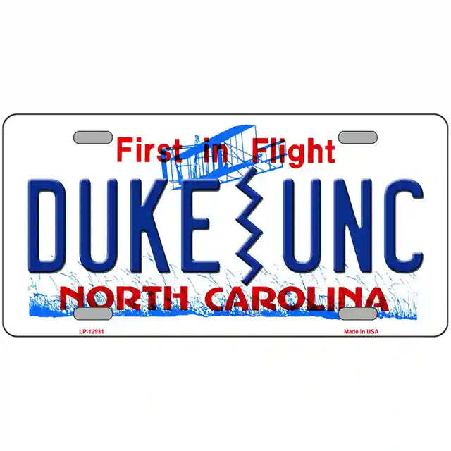 Duke / UNC North Carolina Metal Sign