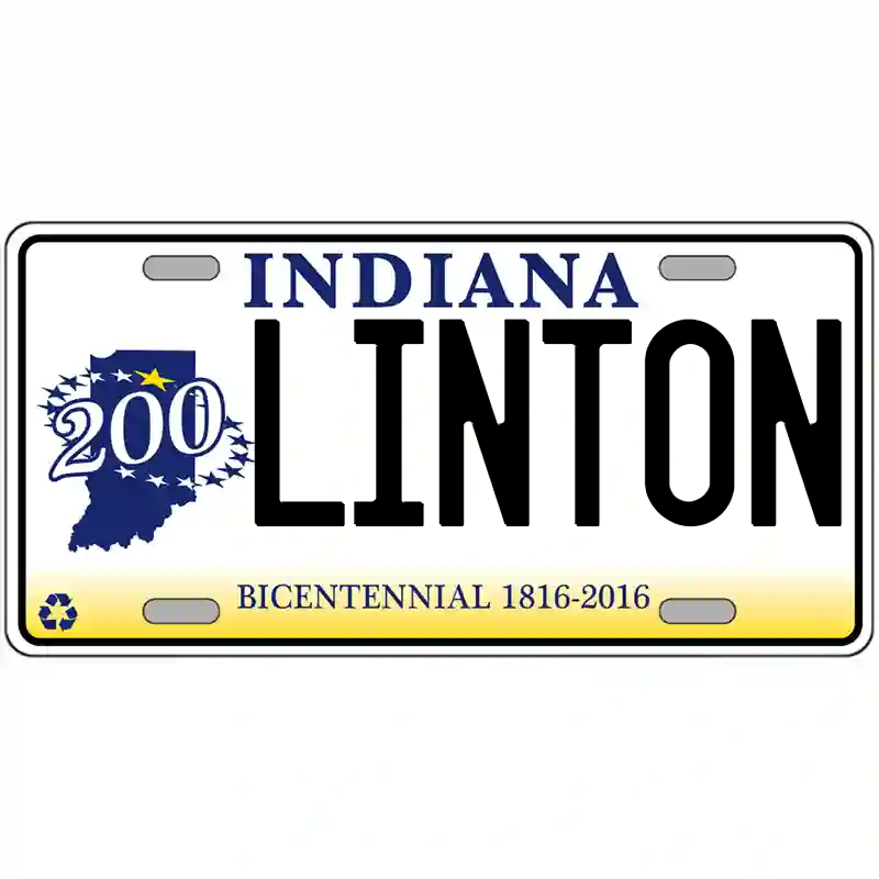 Linton Indiana Bicentennial Metal Sign