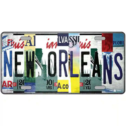 New Orleans License Plate Art Metal Sign