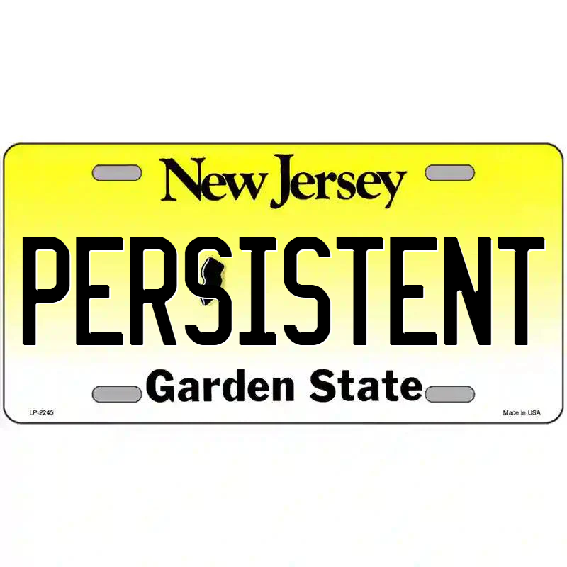 Persistent New Jersey Metal Sign
