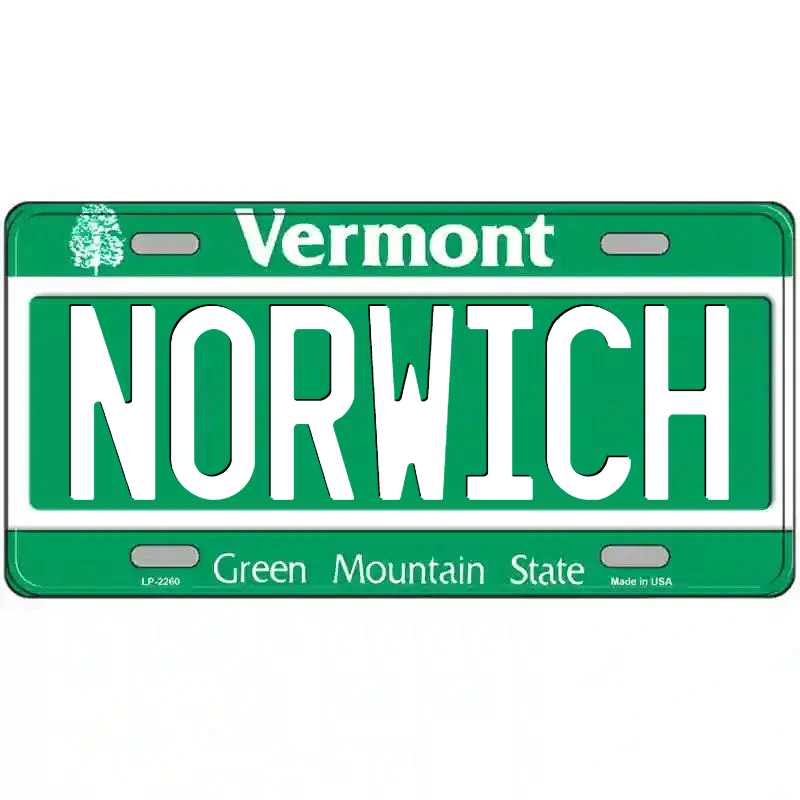 Norwich Vermont Metal Sign