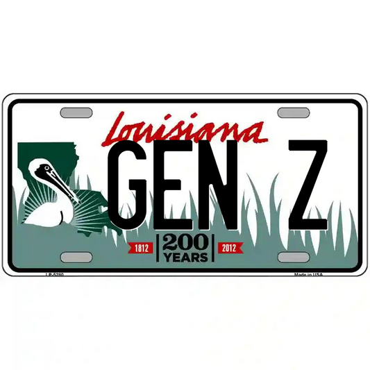 Gen Z Louisiana Metal Sign