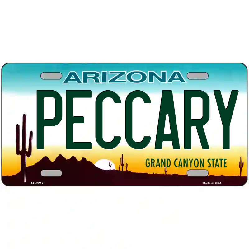 Peccary Arizona Metal Sign