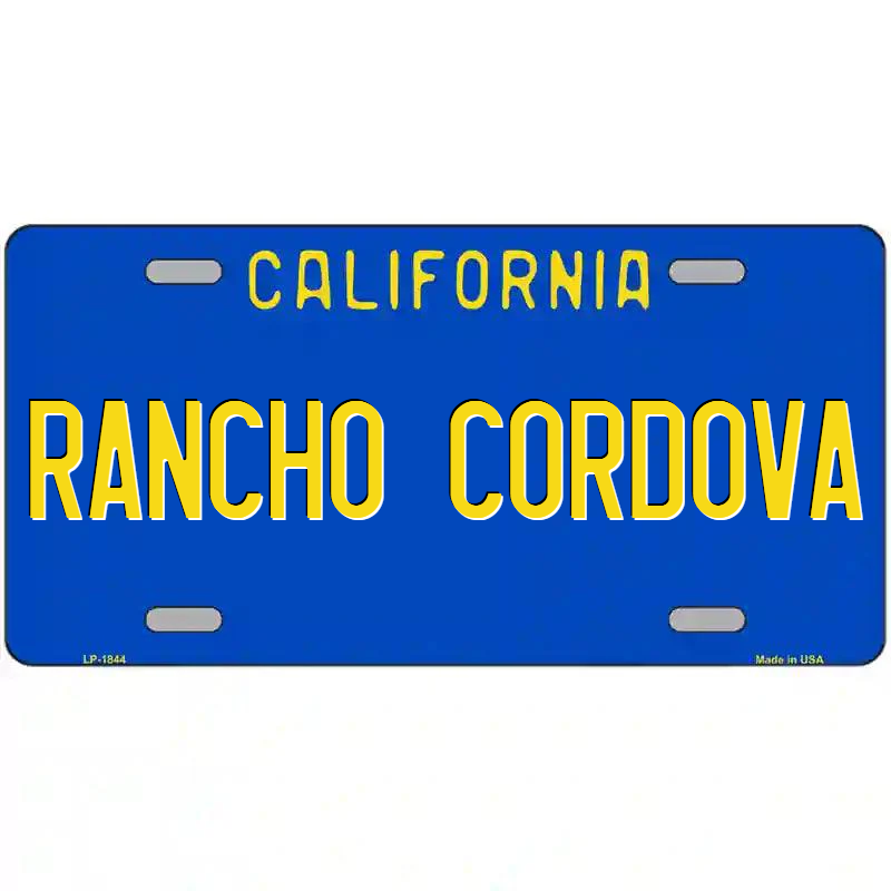 Rancho Cordova California Blue Metal Sign