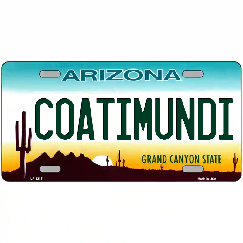 Coatimundi Arizona Metal Sign