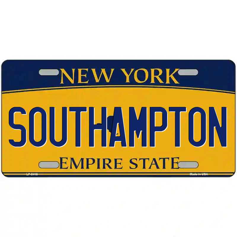 Southampton New York Yellow Metal Sign