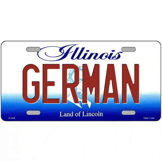 German Illinois Metal Sign