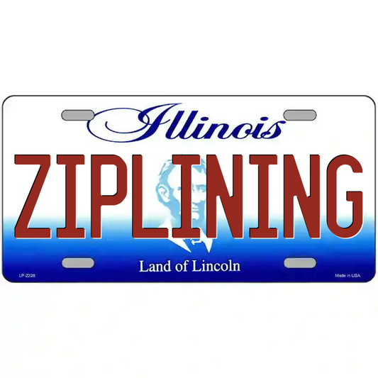 Ziplining Illinois Metal Sign