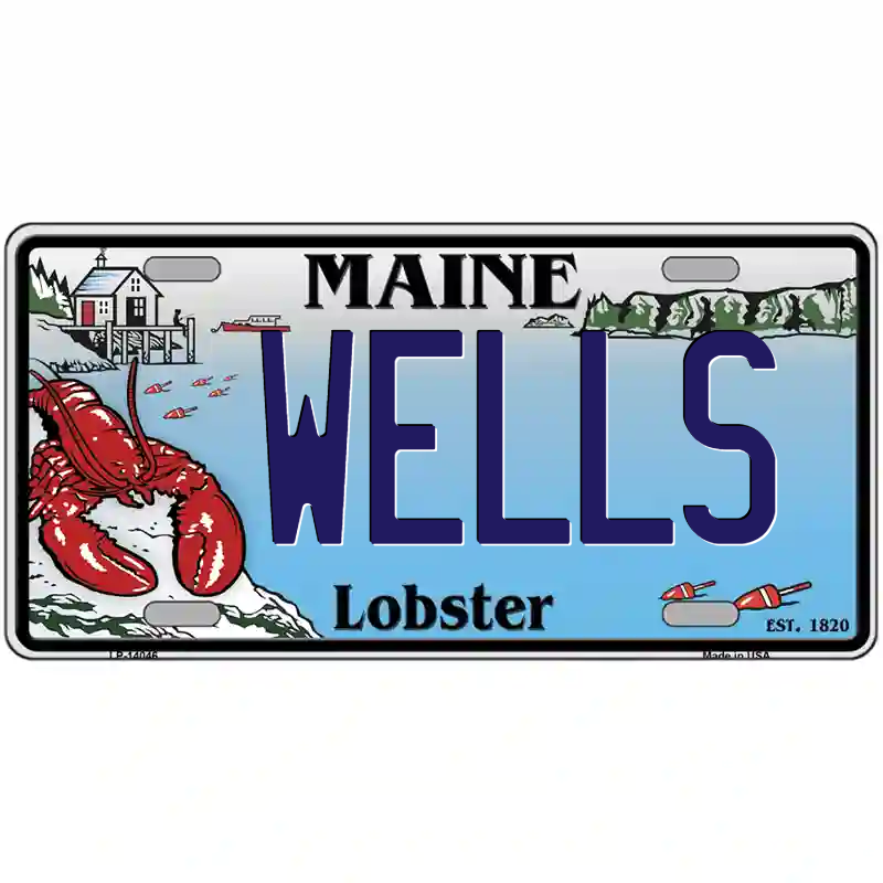 Wells Maine Lobster Metal Sign