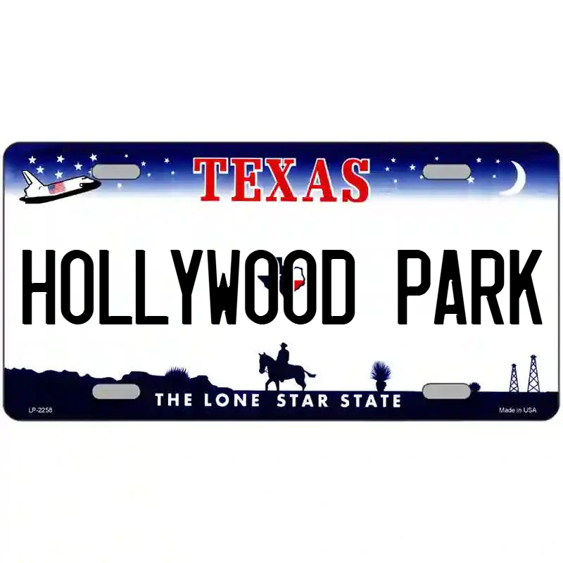 Hollywood Park Texas Metal Sign