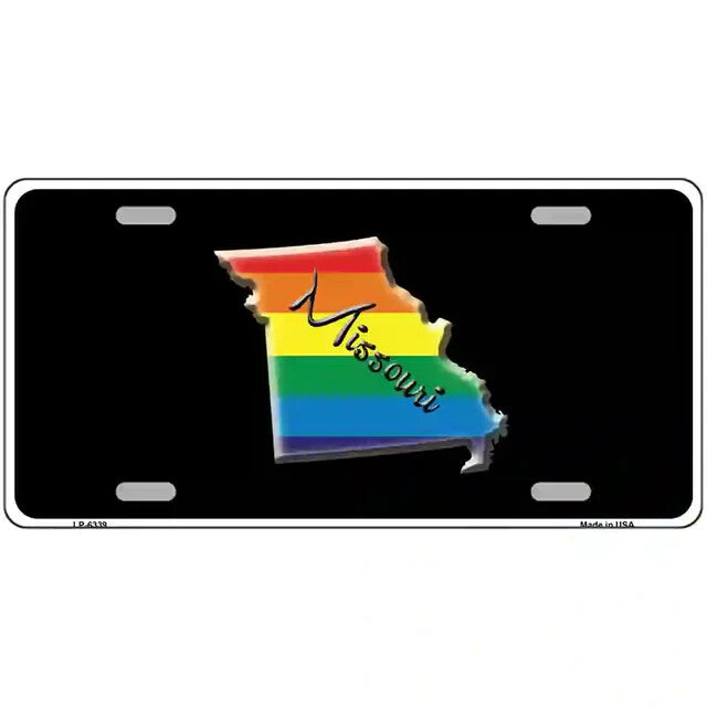 Missouri Gay Pride Rainbow Flag Metal Sign