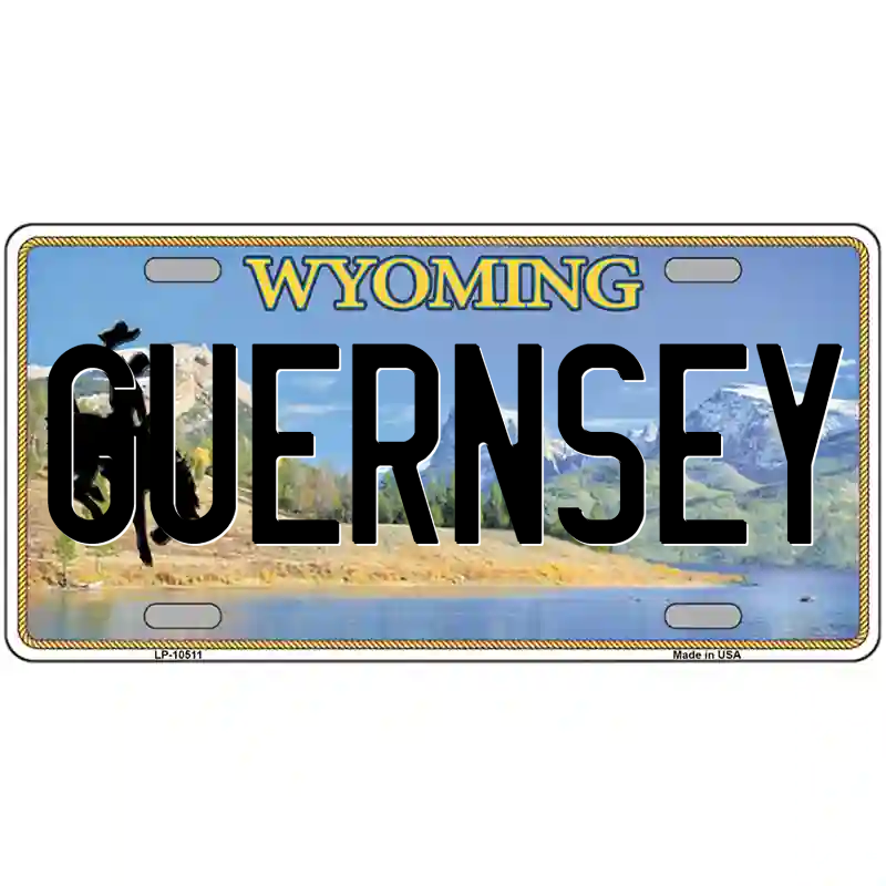 Guernsey Wyoming Metal Sign