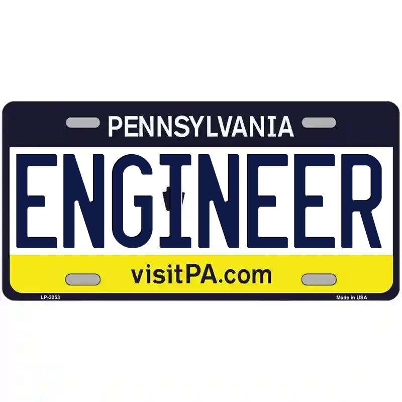 Engineer Pennsylvania Metal Sign