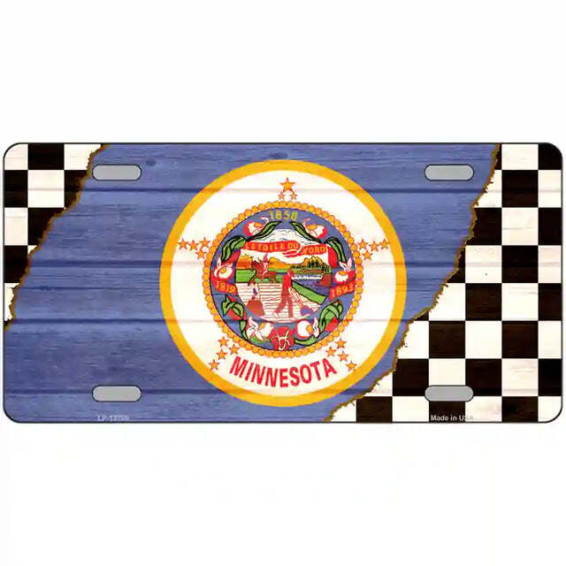 Minnesota Racing Flag Metal Sign