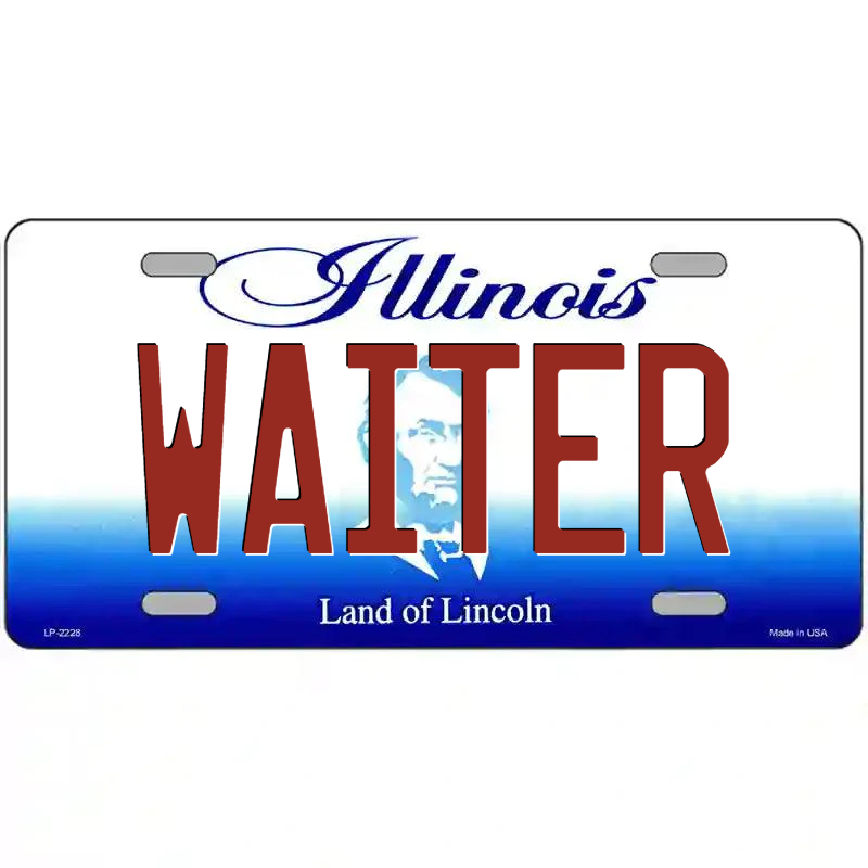 Waiter Illinois Metal Sign