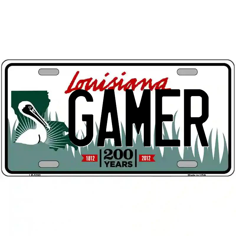 Gamer Louisiana Metal Sign