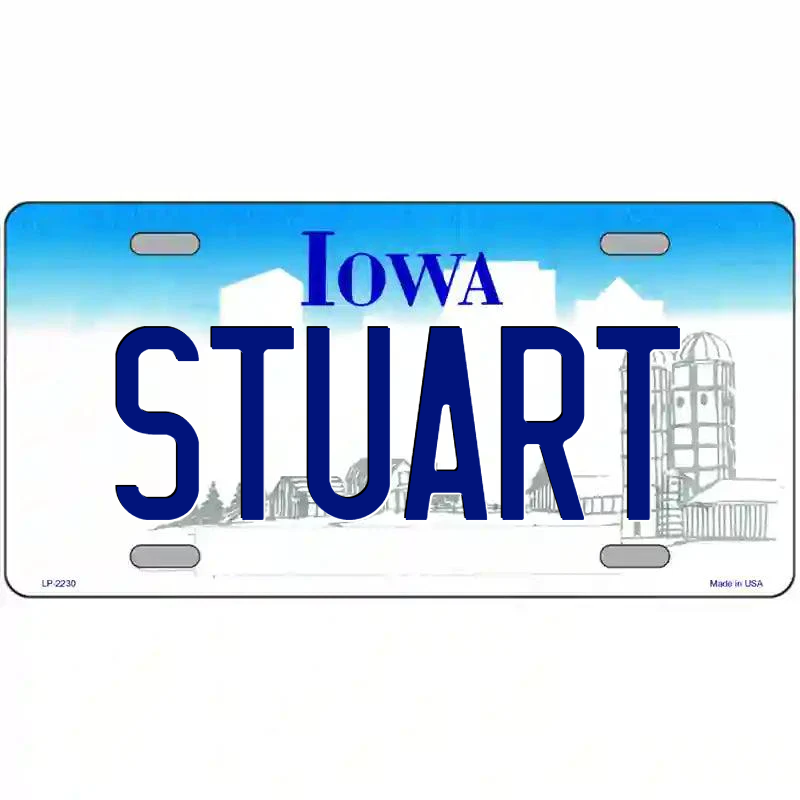 Stuart Iowa Metal Sign
