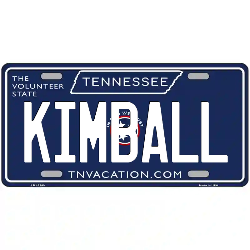 Kimball Tennessee Blue Metal Sign