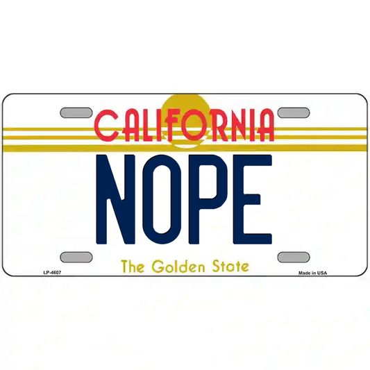Nope California Metal Sign