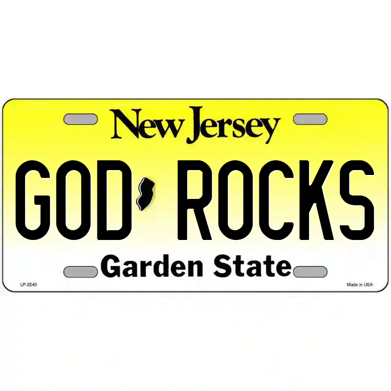 God Rocks New Jersey Metal Sign