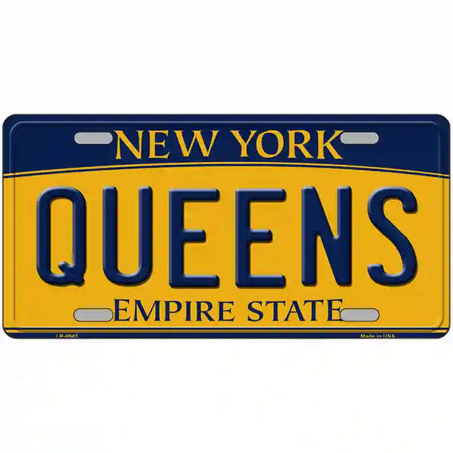 Queens New York Yellow Metal Sign