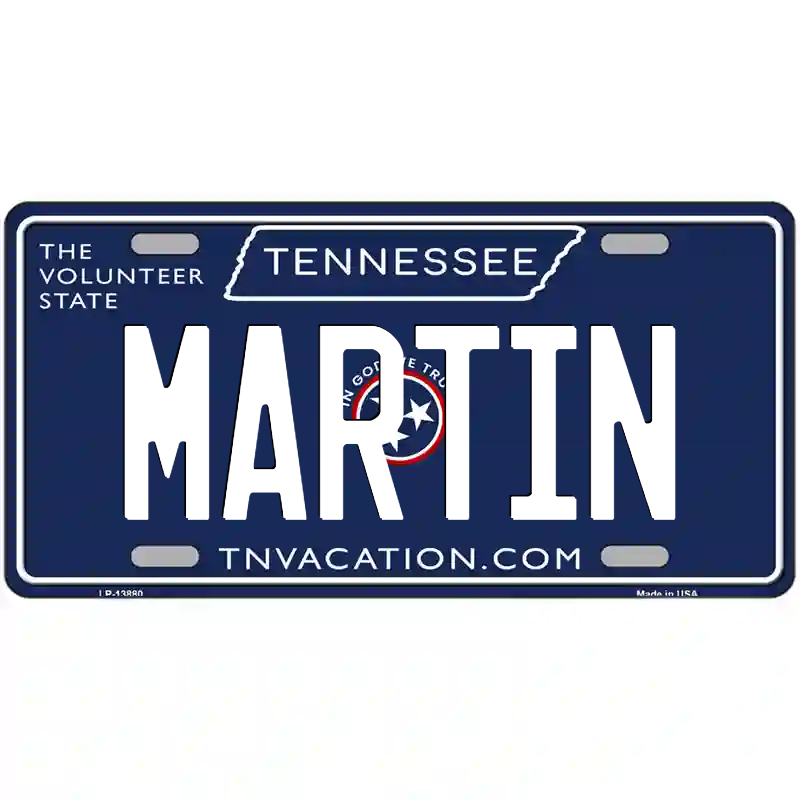 Martin Tennessee Blue Metal Sign