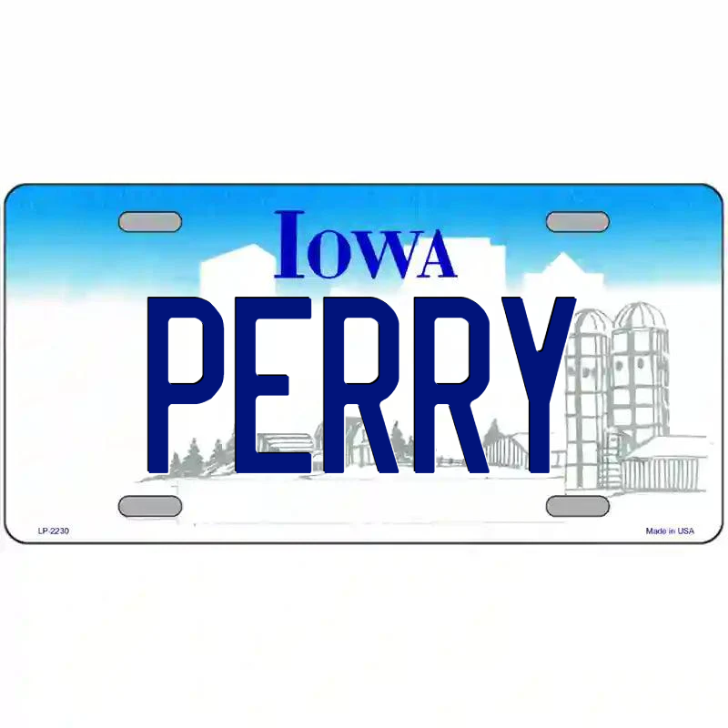 Perry Iowa Metal Sign