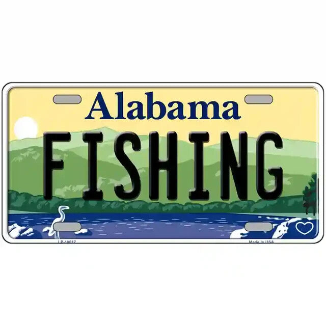 Fishing Alabama Metal Sign