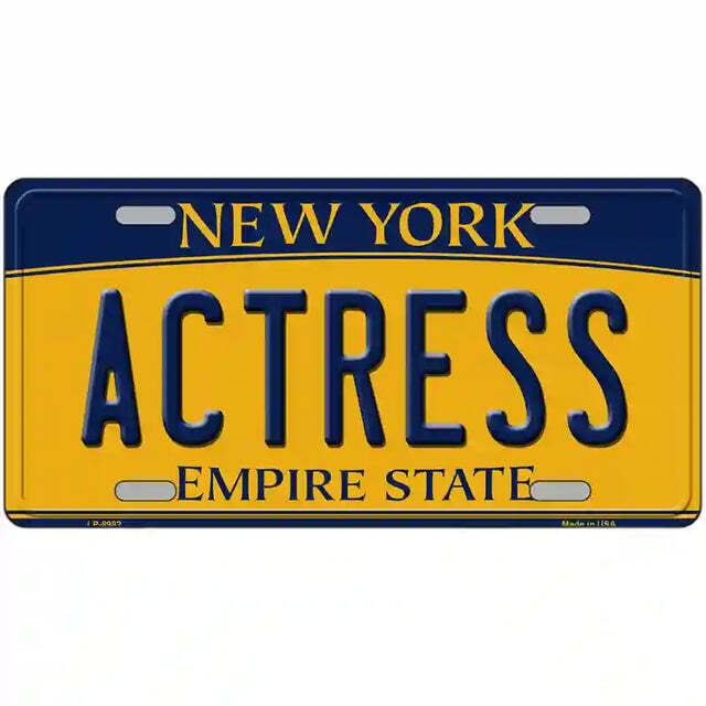 Actress New York Yellow Metal Sign