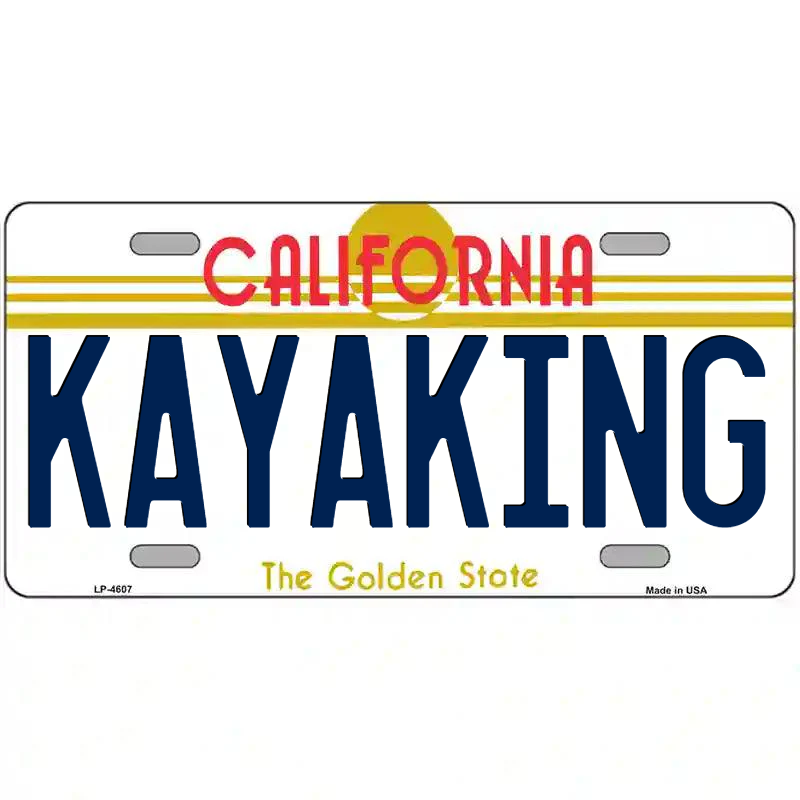 Kayaking California Metal Sign