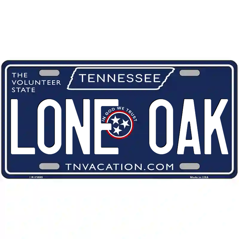 Lone Oak Tennessee Blue Metal Sign