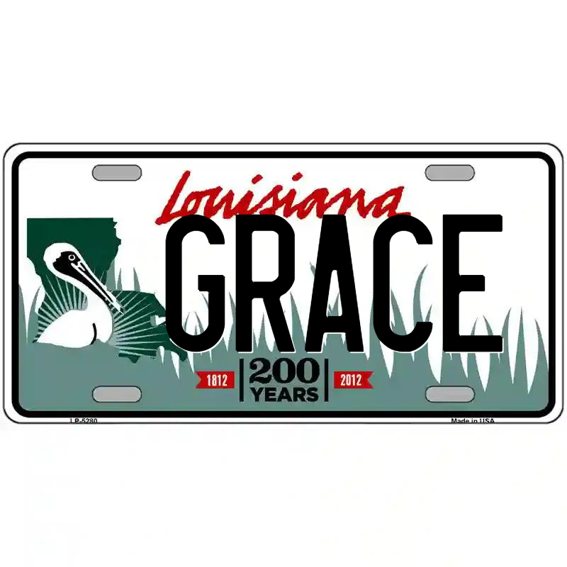Grace Louisiana Metal Sign