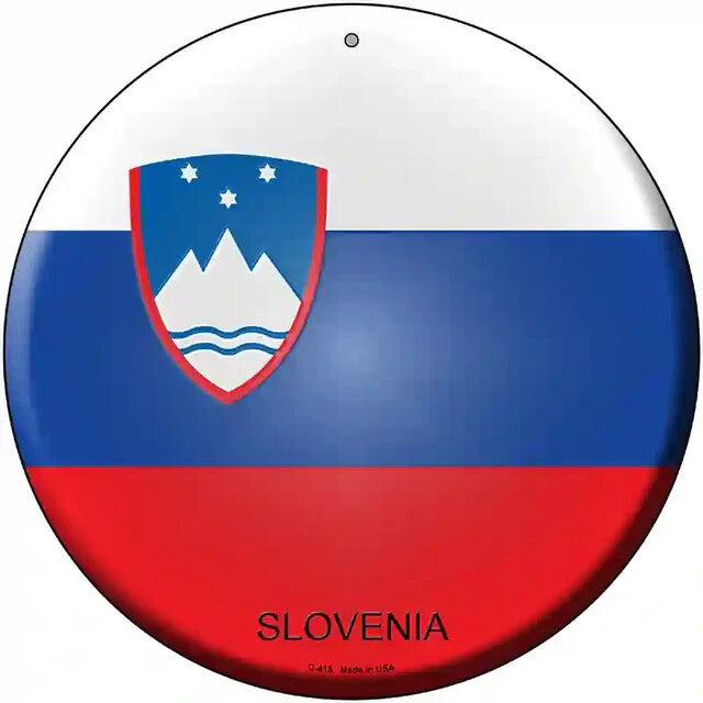Slovenia Flag 12" Circle Metal Sign