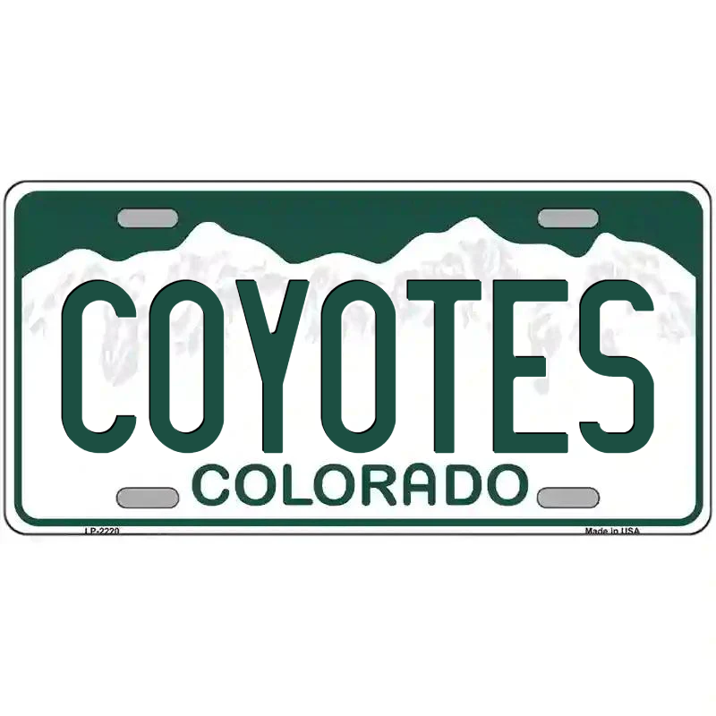 Coyotes Colorado Metal Sign