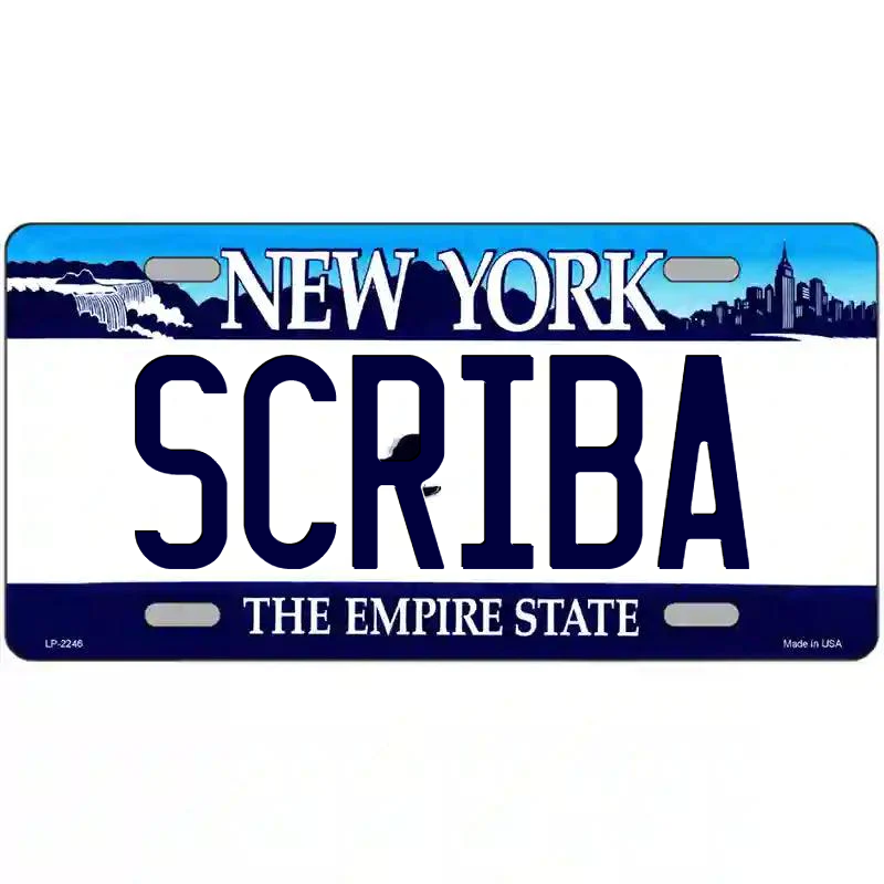 Scribe New York Blue Metal Sign