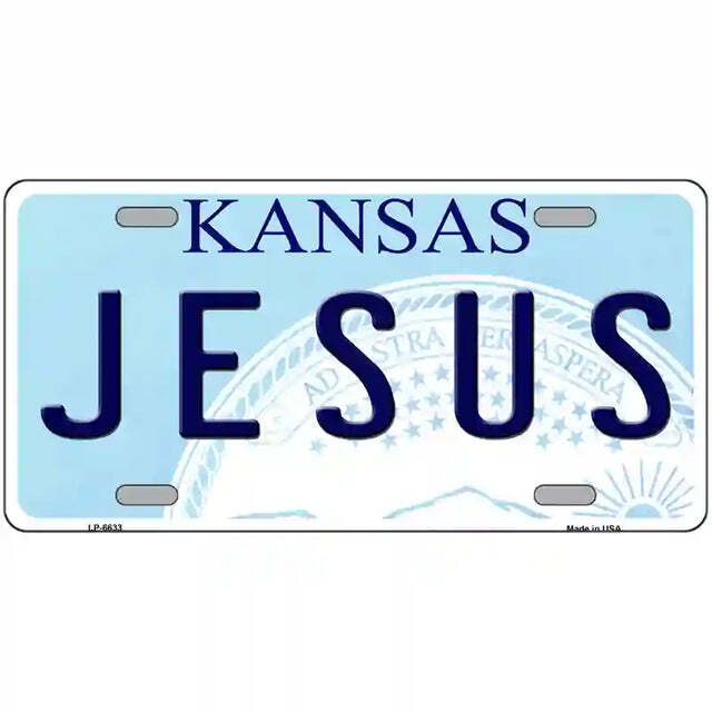 Jesus Kansas Metal Sign