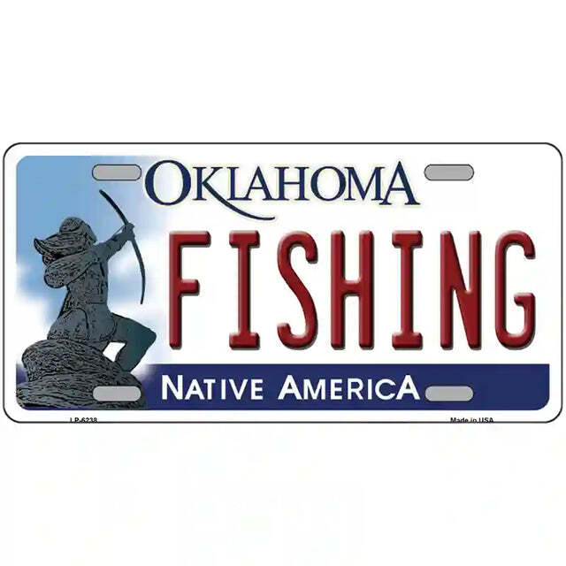Fishing Oklahoma Metal Sign