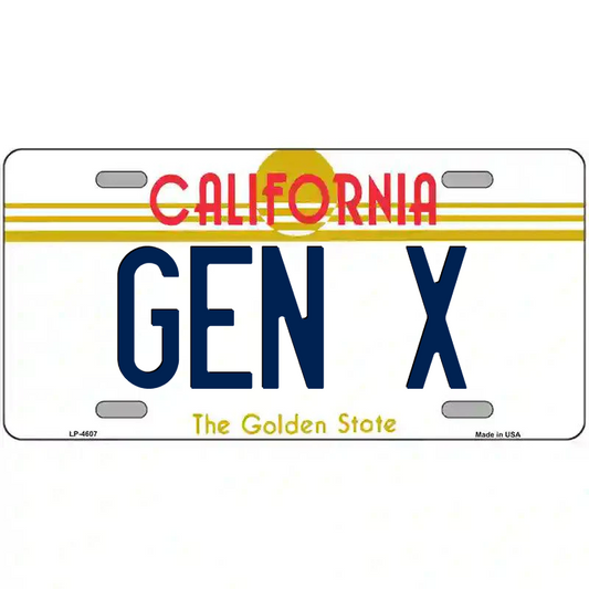 Gen X California Metal Sign