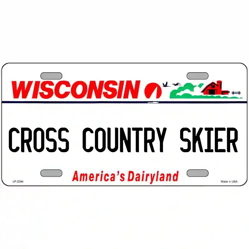 Cross-Country Skier Wisconsin Metal Sign