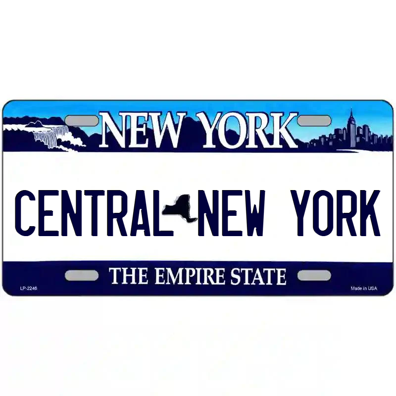 Central New York New York Blue Metal Sign